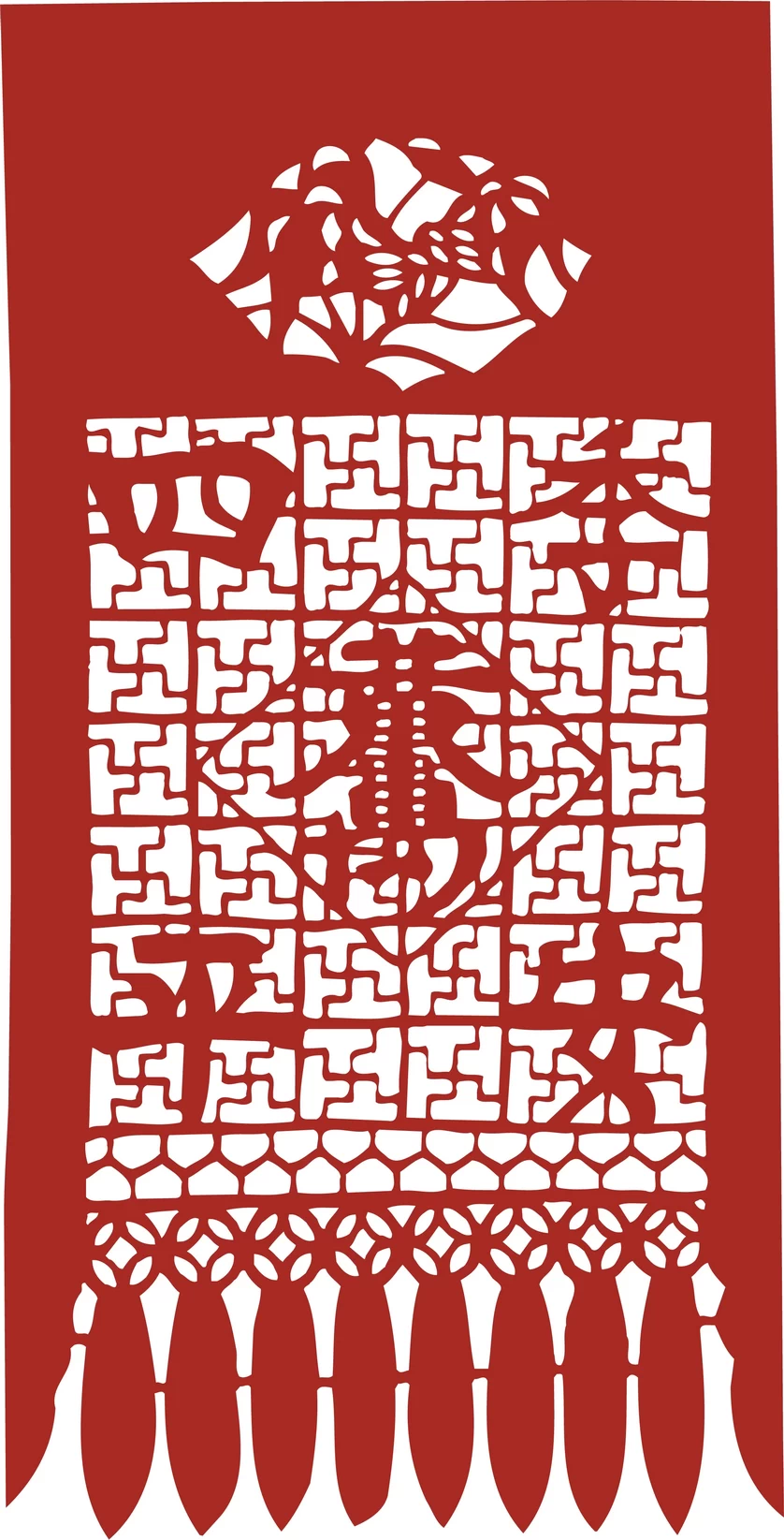 中国风中式传统喜庆民俗人物动物窗花剪纸插画边框AI矢量PNG素材【1999】